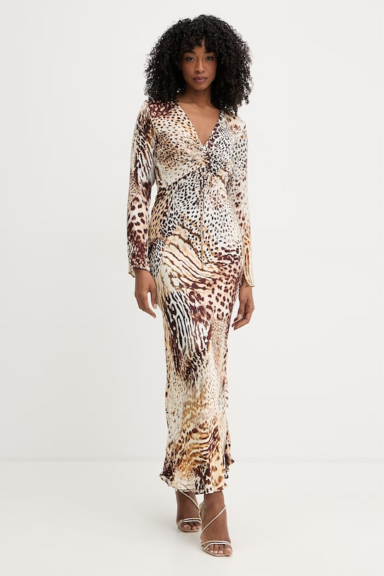 Marciano by Guess sukienka z wiskozy GWENDA brązowy G6GK12.W1780