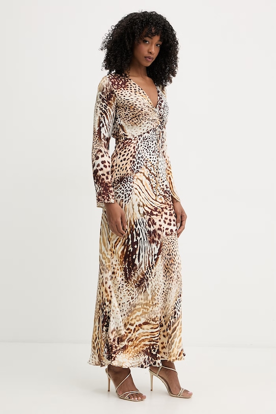 Marciano by Guess sukienka z wiskozy GWENDA G6GK12.W1780 brązowy SS26