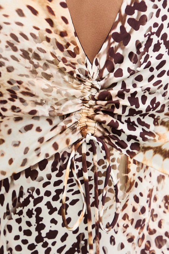 Marciano by Guess sukienka z wiskozy GWENDA G6GK12.W1780 brązowy