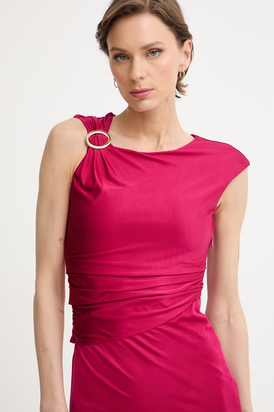 Marciano by Guess rochie drapată din vâscoză INES roz G6GK24.K3066