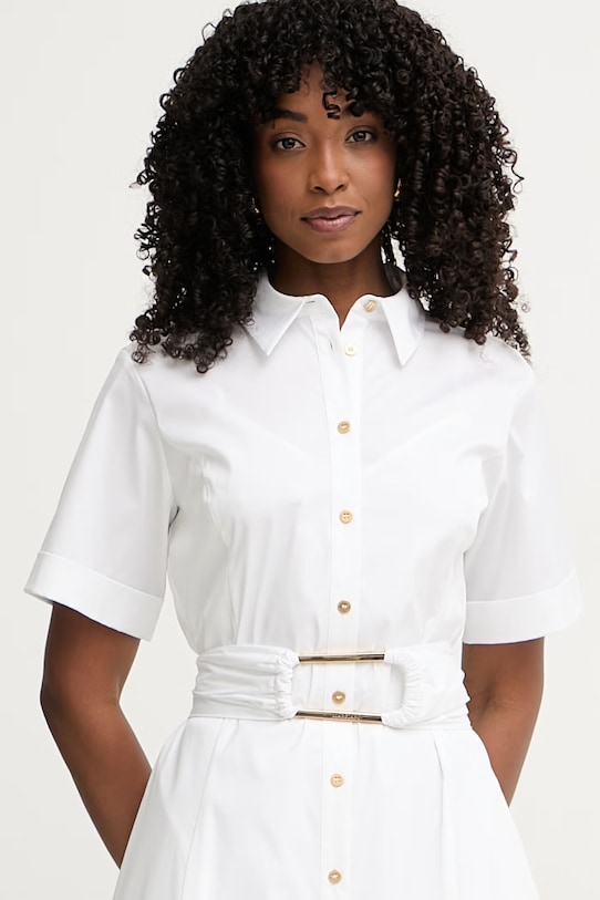 Marciano by Guess vestito svasato con cotone ULLA bianco G6GK44.W1923