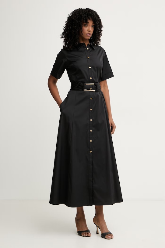 Marciano by Guess šaty s rozšíreným strihom s bavlnou ULLA G6GK44.W1923 čierna SS26