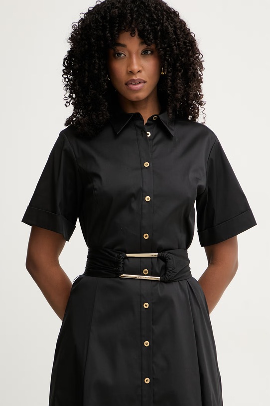 Marciano by Guess šaty s rozšíreným strihom s bavlnou ULLA čierna G6GK44.W1923