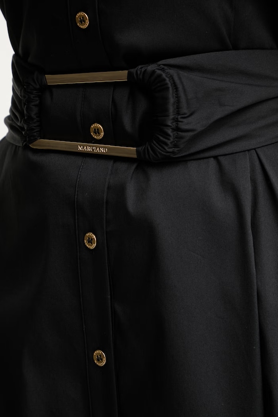 Marciano by Guess šaty s rozšíreným strihom s bavlnou ULLA G6GK44.W1923 čierna