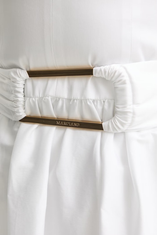 Marciano by Guess šaty s rozšíreným strihom s bavlnou ULLA G6GK46.W1925 biela