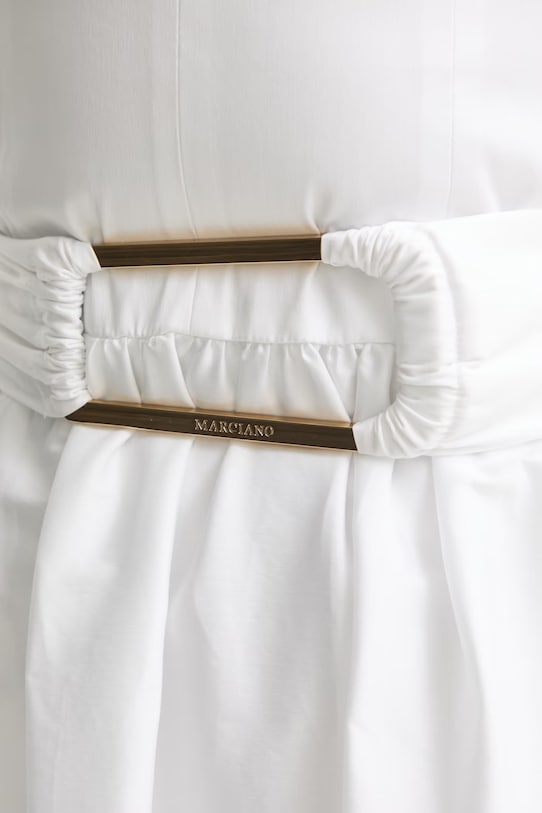 Marciano by Guess šaty s rozšíreným strihom s bavlnou ULLA G6GK46.W1925 biela