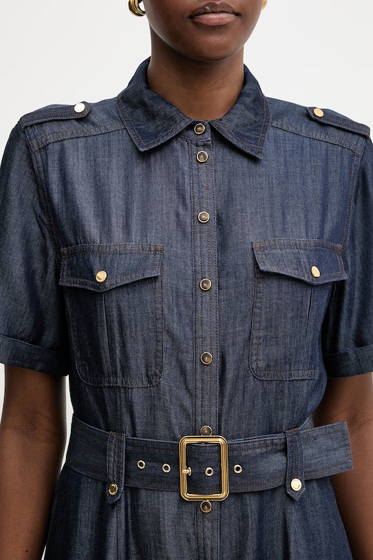 Marciano by Guess sukienka rozkloszowana z lyocellem KAT G6GK60.D1056 granatowy