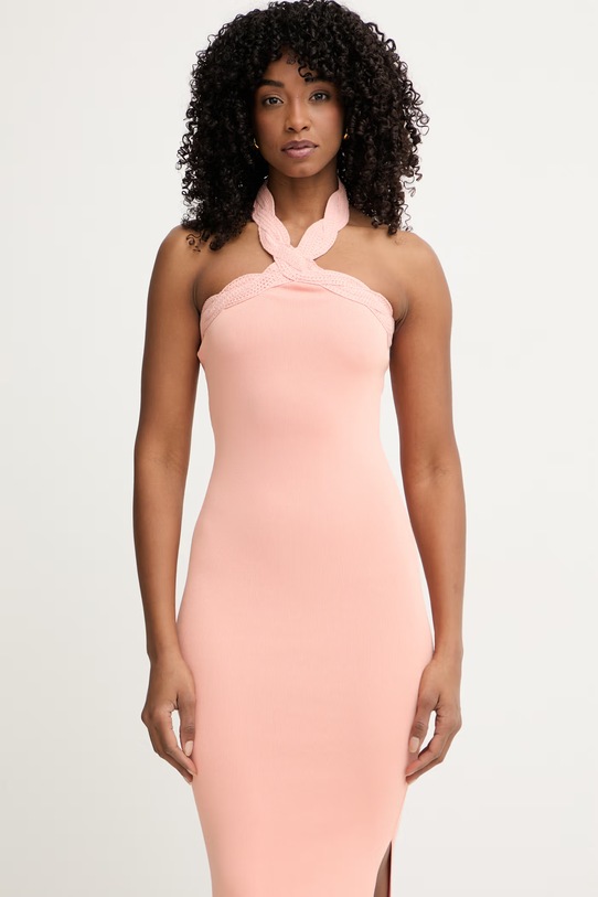 Marciano by Guess sukienka bodycon z wiskozą RANIA pomarańczowy 6RGK27.5876Z