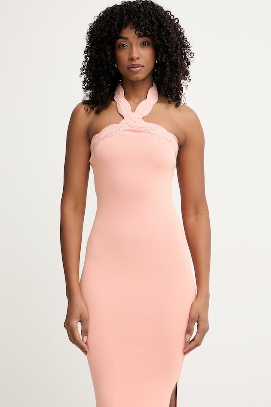 Marciano by Guess sukienka bodycon z wiskozą RANIA pomarańczowy 6RGK27.5876Z