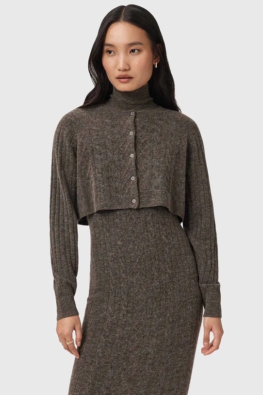 Сукня і кардиган з додаванням вовни AllSaints коричневий W208DD