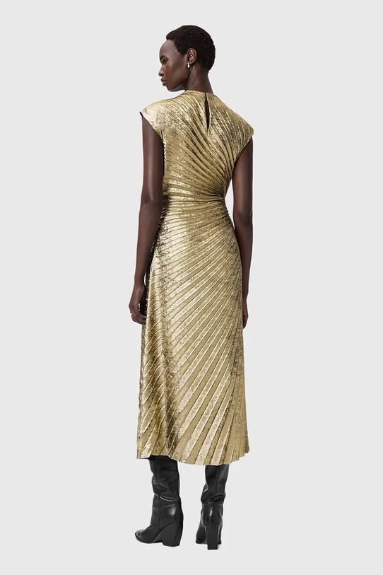 AllSaints sukienka W195DD złoty SS26