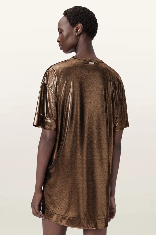 AllSaints sukienka W141DD złoty SS26