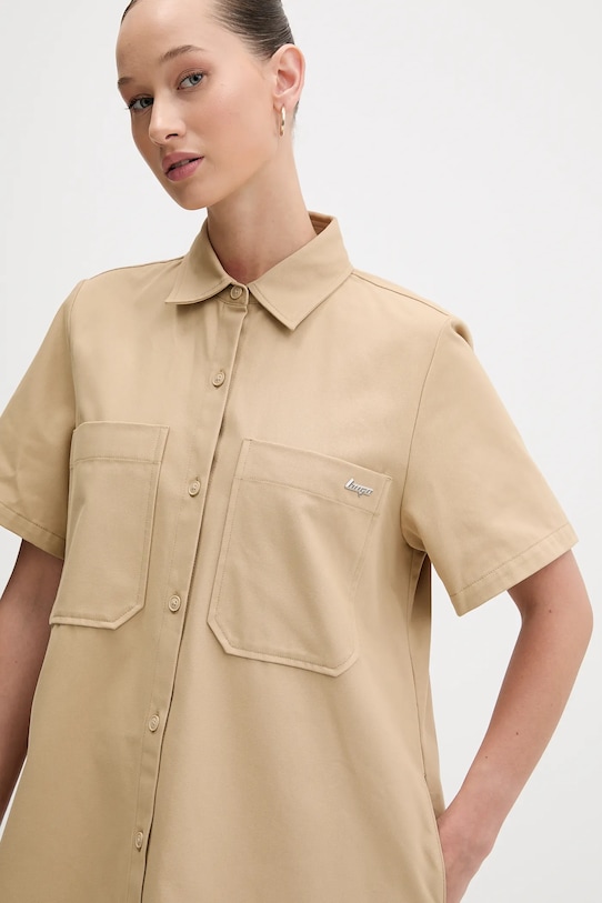 Хлопковое платье Hugo Blue Kandira-1_B бежевый 50552539