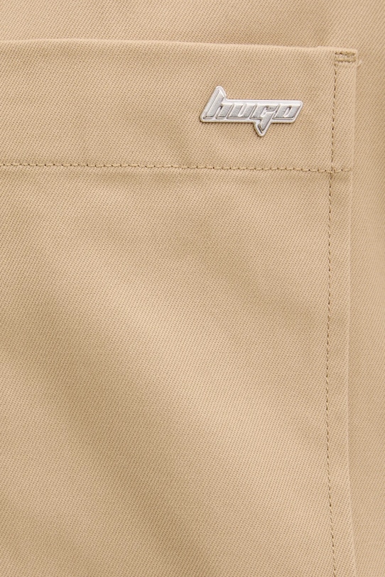 Хлопковое платье Hugo Blue Kandira-1_B 50552539 бежевый