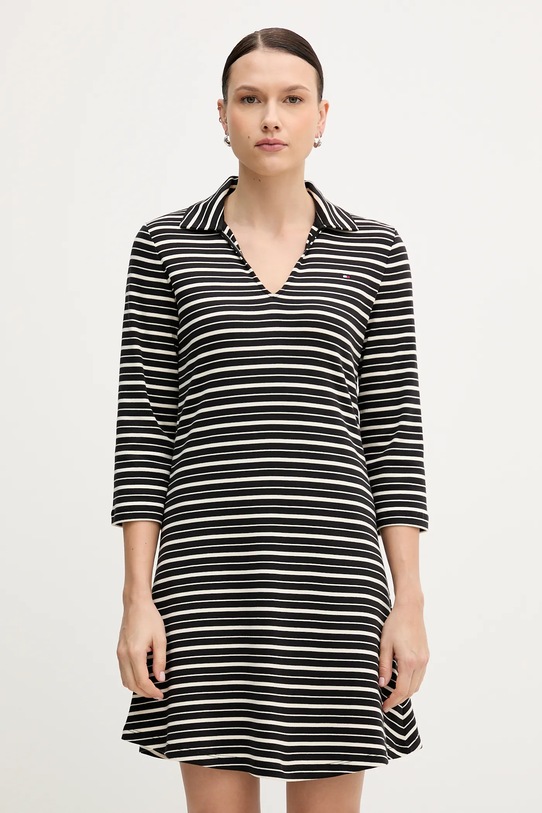 Tommy Hilfiger sukienka bawełniana bawełna czarny WW0WW47868