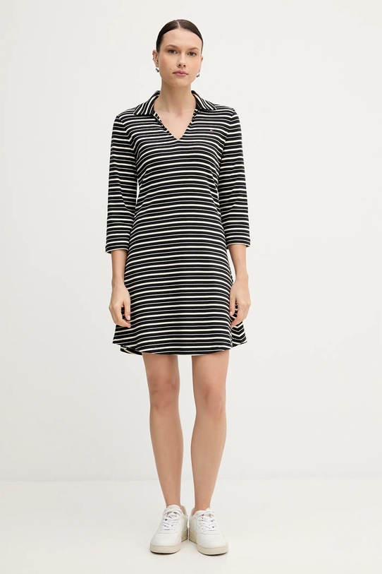 Tommy Hilfiger sukienka bawełniana WW0WW47868 czarny SS26