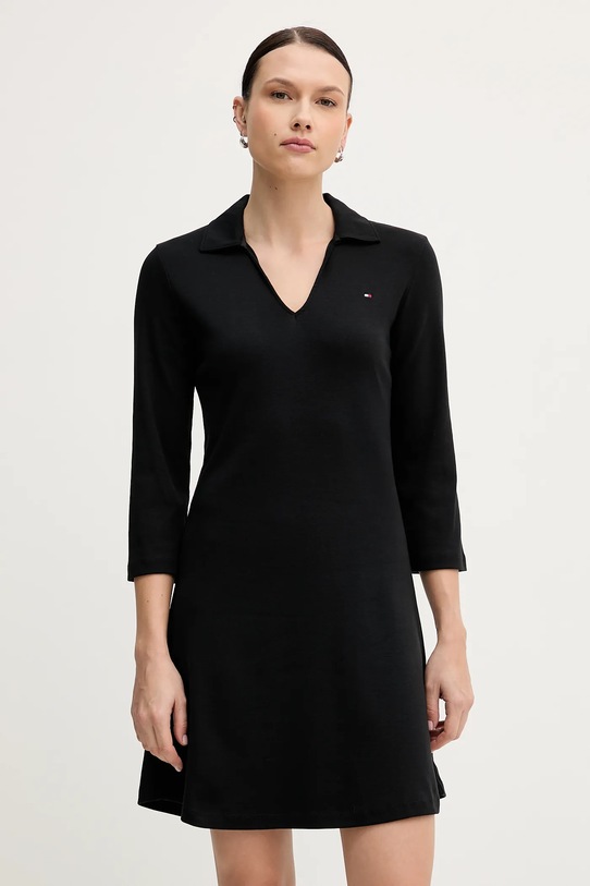 Tommy Hilfiger sukienka bawełniana bawełna czarny WW0WW47868