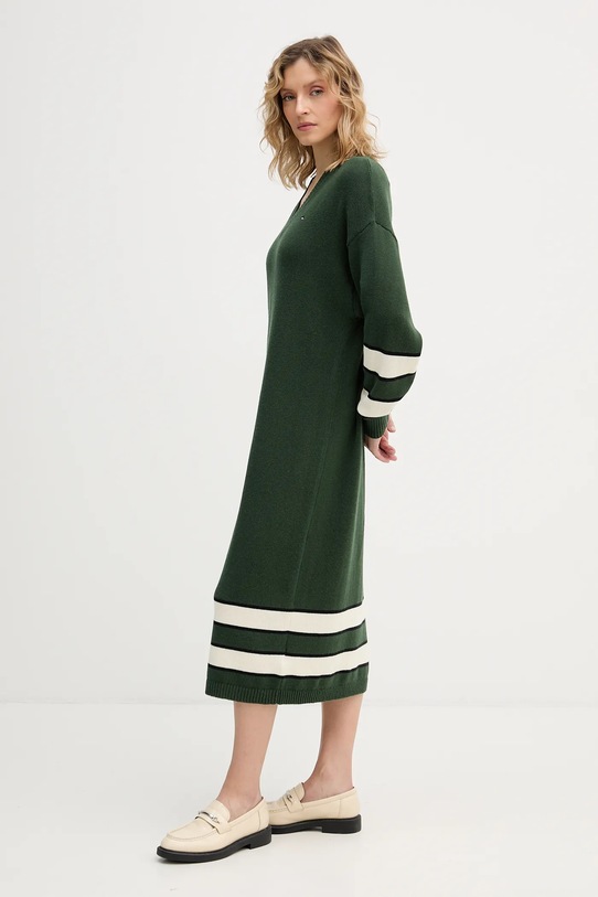 Φόρεμα με κασμίρ Tommy Hilfiger WW0WW47664 πράσινο SS26