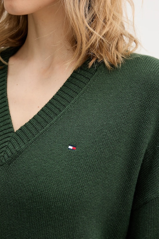 Φόρεμα με κασμίρ Tommy Hilfiger WW0WW47664 πράσινο