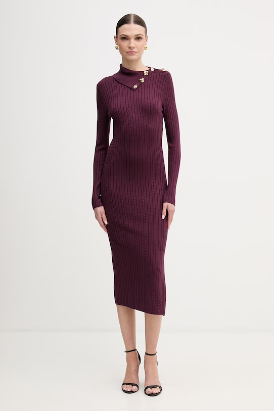 Guess sukienka PRISCILLA z elastanem fioletowy W6RK01.Z2YJ2