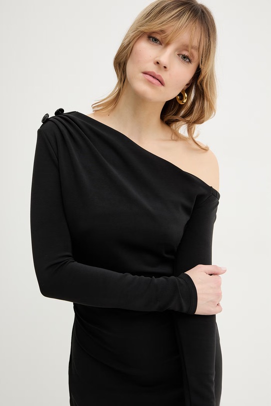 Φόρεμα Guess DESIREE μαύρο W6RK51.KC842