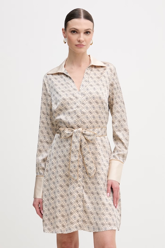 Guess sukienka BLERTA wzorzyste beżowy W6RK90.WF1T2