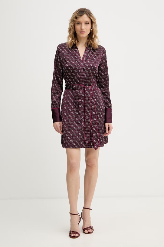 Guess sukienka BLERTA W6RK90.WF1T2 fioletowy SS26
