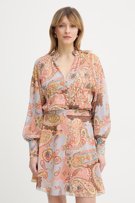 Guess sukienka PAISLEY casual pomarańczowy W6PK0Z.WP691