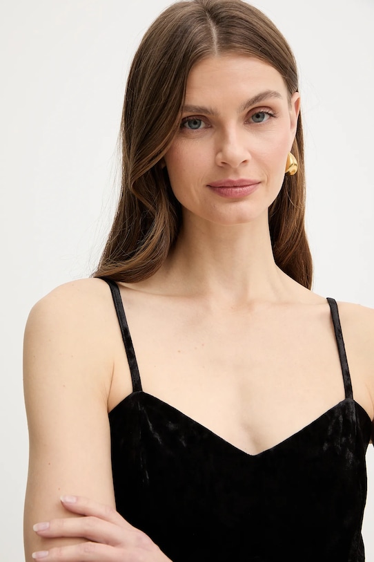 Guess sukienka welurowa czarny W6PK1L.KJ170