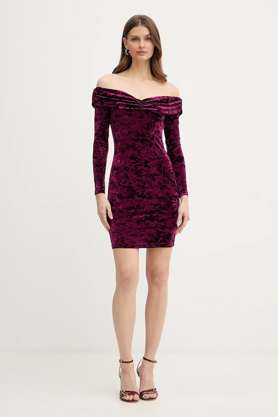 Guess sukienka W6PK1M.KJ170 bordowy SS26