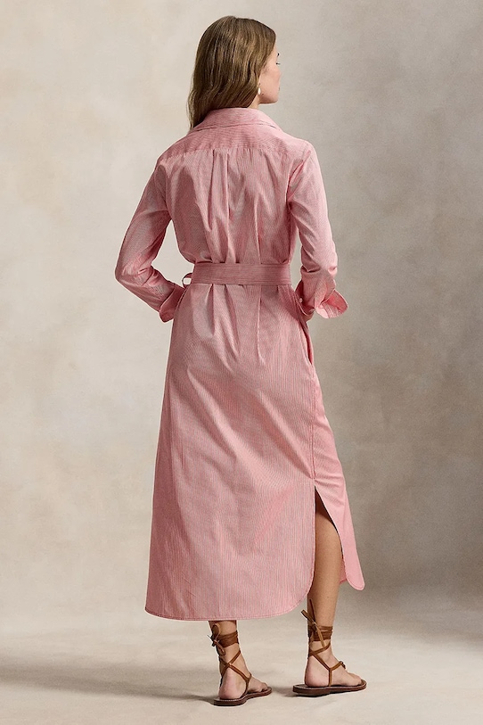 Polo Ralph Lauren sukienka bawełniana 211A96362 różowy SS26