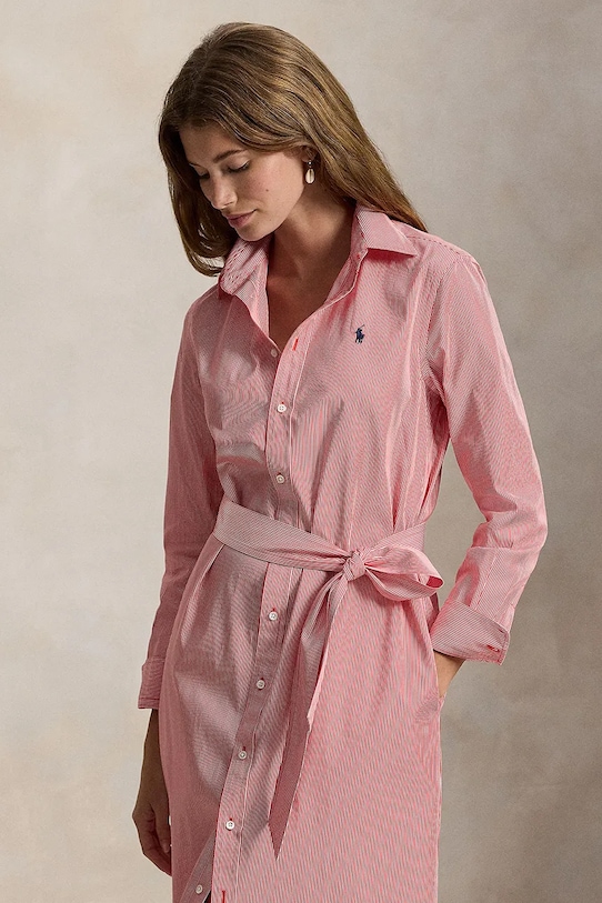 Odzież Polo Ralph Lauren sukienka bawełniana 211A96362 różowy