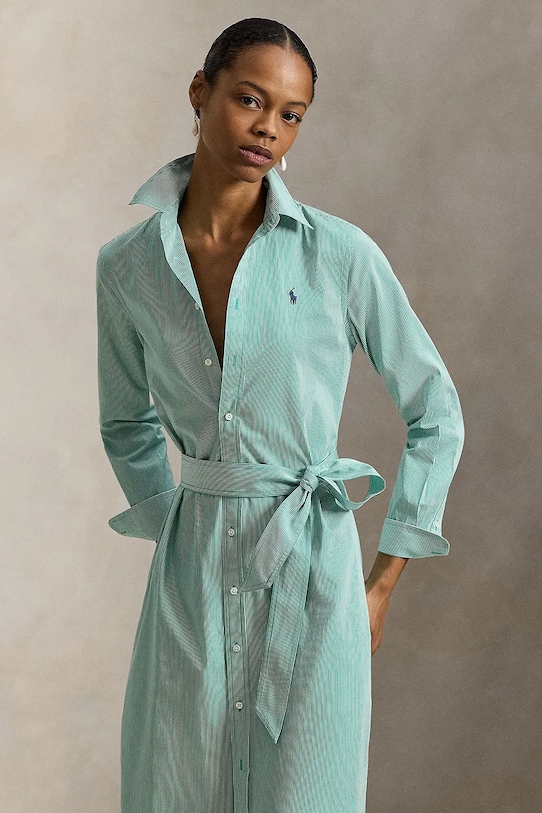 Odzież Polo Ralph Lauren sukienka bawełniana 211A96362 zielony