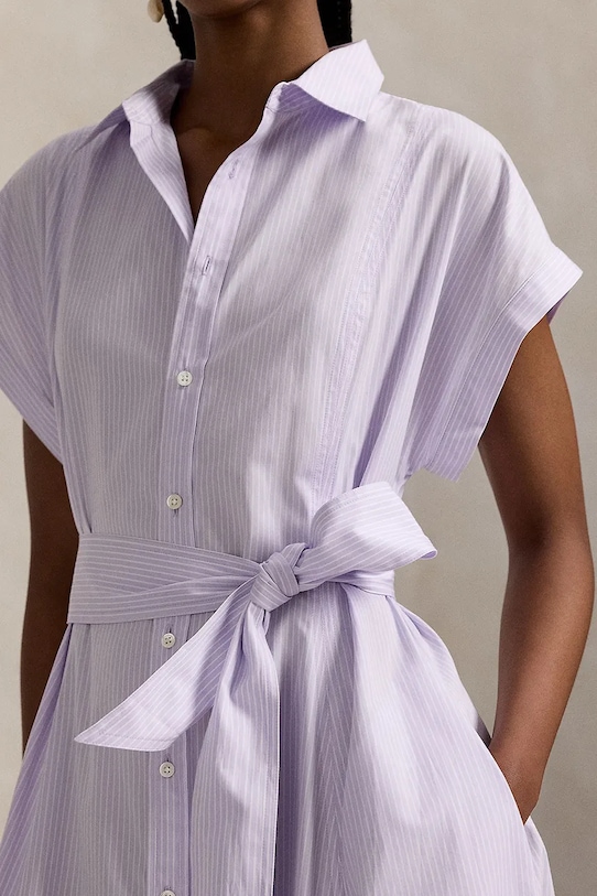 Polo Ralph Lauren sukienka bawełniana fioletowy 211A96363