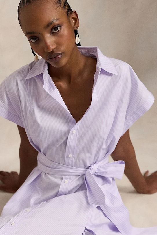 Polo Ralph Lauren sukienka bawełniana 211A96363 fioletowy