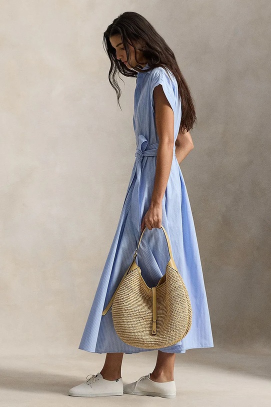 Polo Ralph Lauren sukienka bawełniana 211A96363 niebieski