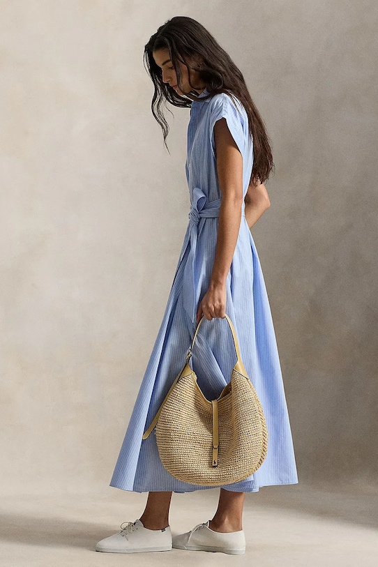 Polo Ralph Lauren sukienka bawełniana 211A96363 niebieski