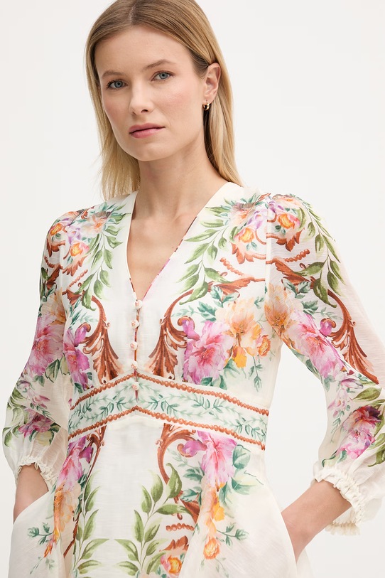 Hale BOB sukienka z dodatkiem jedwabiu Frida beżowy 5YDG614A