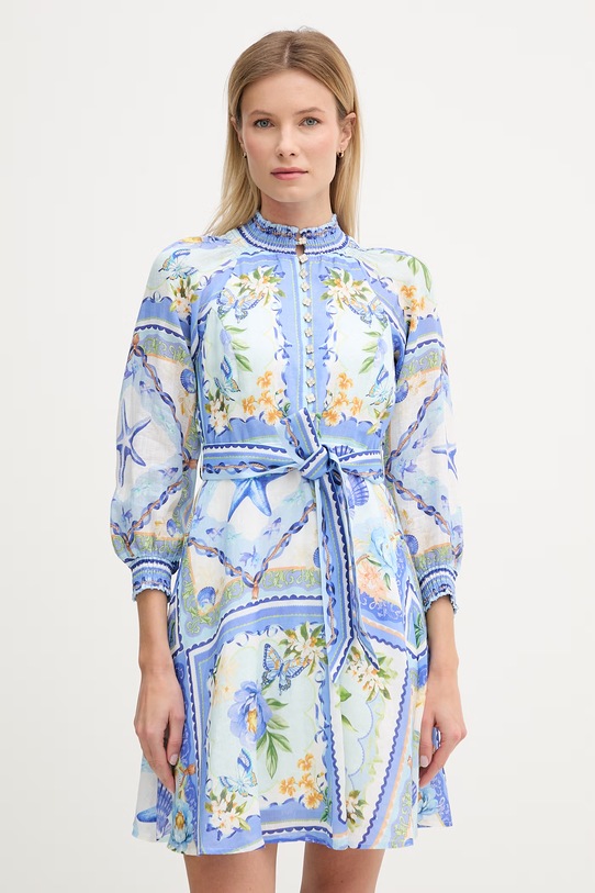 Hale BOB sukienka lniana Lakelynn casual niebieski 5YXP674A