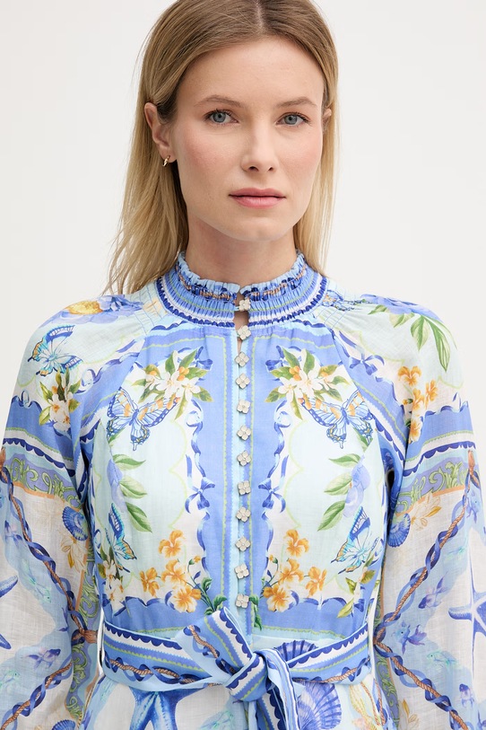 Hale BOB sukienka lniana Lakelynn niebieski 5YXP674A