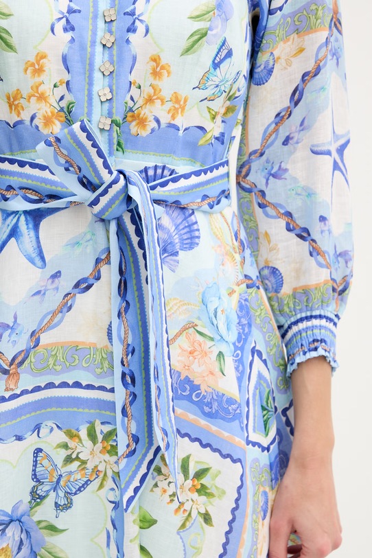 Hale BOB sukienka lniana Lakelynn 5YXP674A niebieski