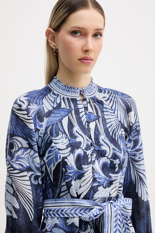 Hale Bob sukienka lniana Belize granatowy 5ZDT632A