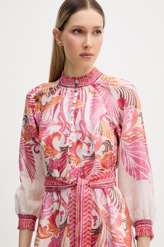 Hale Bob sukienka letnia lniana Belize różowy 5ZDT632M