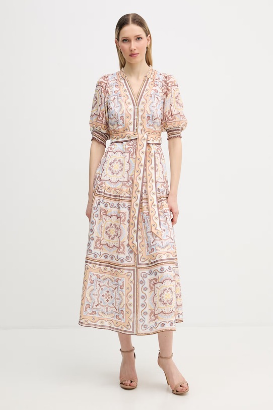 Hale Bob sukienka letnia lniana Bess beżowy 5ZTM672A