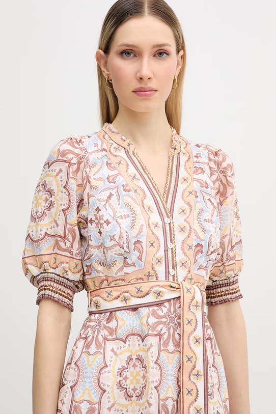 Hale Bob sukienka letnia lniana Bess beżowy 5ZTM672A