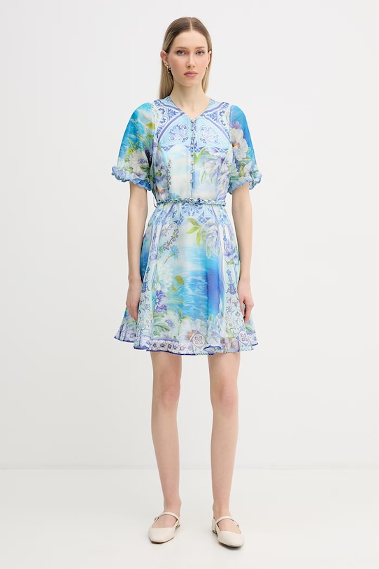Hale Bob sukienka z jedwabiem Cyrilla 61DA614A niebieski SS26