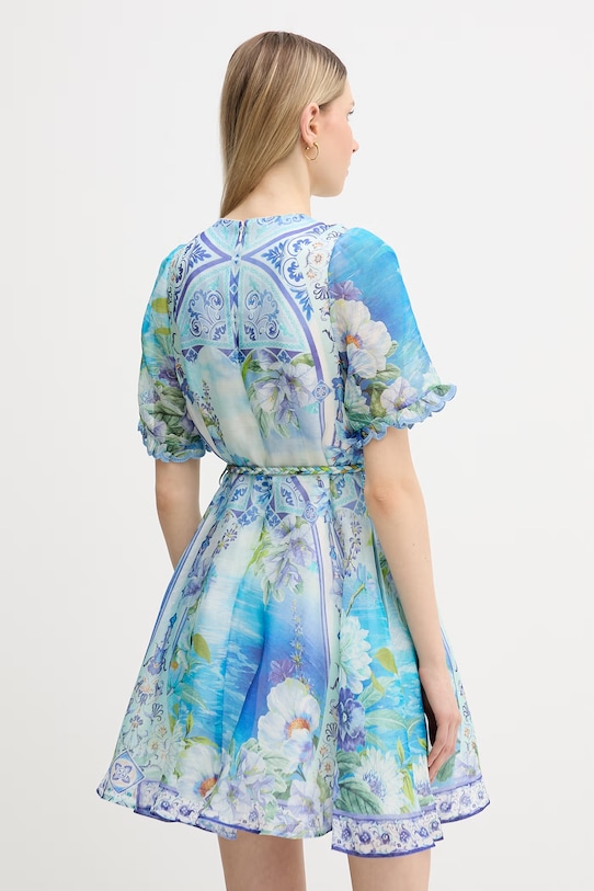Odzież Hale Bob sukienka z jedwabiem Cyrilla 61DA614A niebieski