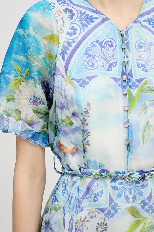 Hale Bob sukienka z jedwabiem Cyrilla 61DA614A niebieski