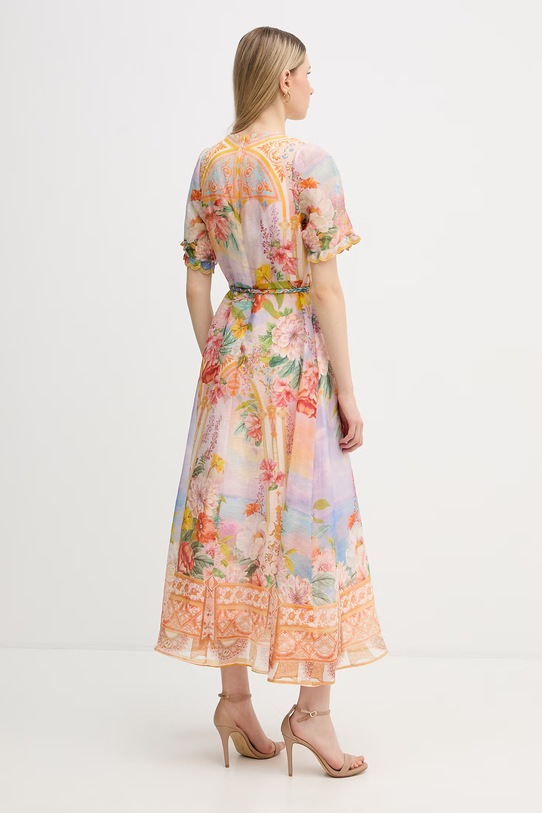 Odzież Hale Bob sukienka letnia z jedwabiem Cyrilla 61DA614M multicolor