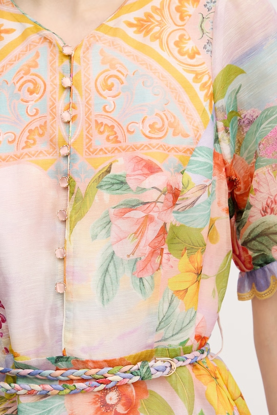 Hale Bob sukienka letnia z jedwabiem Cyrilla 61DA614M multicolor